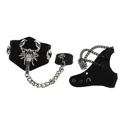 JEWEDECO 1Stk Lederarmband punk style Punk-Armband Exquisites Armband gotische Armbänder Punk-Armbänder Uhrarmband armschlinge Handgelenkschmuck Schädel-Armband im Punk-Stil Legierung Black von JEWEDECO