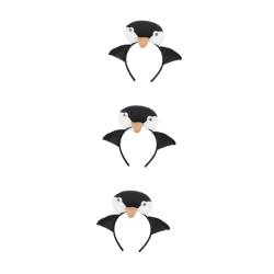 JEWEDECO 3St Stirnband Pinguin-Kopfschmuck Pinguin-Haarschmuck ausgefallene Haargummis Kinder Haarband Pinguin Halloween Haarband Pinguin Urlaub Haarband Pinguin Haarbänder Pinguin-Haarband von JEWEDECO