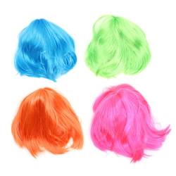 JEWEDECO 4 Stück bunte Cosplay-Perücken Neonblaue Crazy-Hair-Perücke farbige Perücken fokuhila perücker perücken für halloween Kostüm Kunsthaar Kostümhaarperücken Hochtemperaturdraht von JEWEDECO