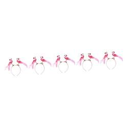 JEWEDECO 5st Flamingo-stirnband Flamingo-partyzubehör Flamingo-stirnbänder Flamingo-haarband Stirnbänder Für Strandparty Stirnband Für Tropische Party Flamingo-haarreifen Frau Plastik Rosa von JEWEDECO