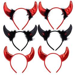 JEWEDECO 6St Stirnband aus Horn halloween haarschmuck halloween kopfschmuck Teufelshörner Haarband Halloween-Party-Horn-Stirnband Cosplay Hörner Haarbänder Haarschmuck-Requisite Plastik von JEWEDECO