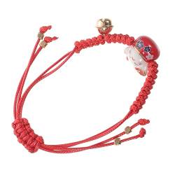 JEWEDECO Schnurarmband Rotes Armband Katzenbettelarmband Katzenarmband Für Frauen Katzenarmband Für Teenager Gewebte Armbänder Charms Armbänder Frauenkatzenarmband Bettelarmbänder von JEWEDECO