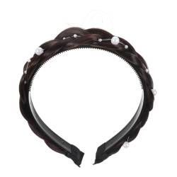 JEWEDECO Stirnband Mit Perlenperücke Geflochtene Stirnbänder Für Damen Haarschmuck Für Frauen Statement-stirnbänder Für Frauen Geflochtene Haarstirnbänder Frauen Kopfschmuck Chemische Faser von JEWEDECO