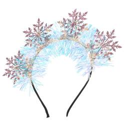 JEWEDECO Weihnachtsstirnband Schneeflockenstirnband Silber Damen Stirnband mit Schneeflocken Schneeflocken-Stirnband für Damen christmas haarreif christmas headband frauen stirnband Grüßer von JEWEDECO