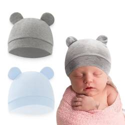 JEYORZY 2 Stücke Babymütze Neugeborene Jungen Mütze,Unisex Mütze Hut,für 0-6 von JEYORZY