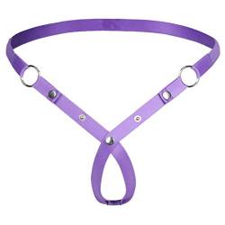 JFAN Männer Tanga Herren-O-Ring-Hohlslips Einstellbar String Tanga Unterwäsche Lila von JFAN