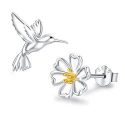 Kolibri Ohrringe für Frauen Sterling Silber Vogel Daisy Blume Dangle Drop Ohrringe Schmuck Geschenke für Mädchen (Ohrstecker) (Kolibri Ohrringe) von JFASHOP