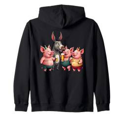 Lustiges Junggesellenabschied Outfit Team Saufen Bräutigam Kapuzenjacke von JGA Biertrinker Bachelor Party Esel Schweine Fete