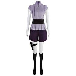 JGZGCG Anime Hyuga Hinata Cosplay Kostüm Hemd Hosen Gürtel für Frauen Halloween Party Karneval Kostüme Perücke Stirnbänder Weihnachten Rollenspiel von JGZGCG