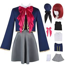 JGZGCG Arima Kana Cosplay Kostüm Komplettes Set mit Perücke Anime Oshi no Ko Cosplay Verkleidung Kana Arima Cosplay Uniform Halloween Karneval Party Bühnenauftritt Kostüm Erwachsene von JGZGCG