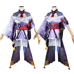 JGZGCG Genshin Impact Cosplay Anime Spiel Raiden Shogun Perücke Kleid Kleidung Rock Strumpf Party Maskerade Halloween Kostüme für Frauen von JGZGCG