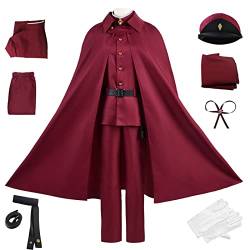 JGZGCG Okura Teruko Cosplay Kostüm mit Perücke Anime Bungo Stray Dogs Cosplay Verkleidung Suehiro Tetsuo Kriegers Uniform Halloween Karneval Party Bühnenauftritt Kostüm Erwachsene von JGZGCG