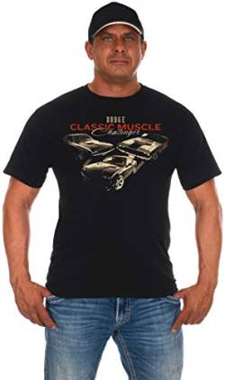 JH DESIGN GROUP Herren T-Shirt Dodge Challenger Classic Muscle Short Sleeve Shirt - Schwarz - X-Groß von JH DESIGN GROUP