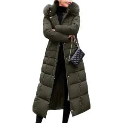 JIAALU Damen Winterjacke Lange Daunenjacke Wintermantel Steppjacke Parka Jacke Warm Daunenmantel mit Outwear Frauen Winter Pelzkragen von JIAALU