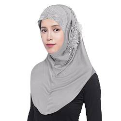 JIAHG Damen Muslimischer Hijab Frauen Bandana Kopftuch Hut Mädchen Moslem Schal Turban Hut mit Blumen Sommer Arabische Hals Islamische Schals Kopfkappe Kopfbedeckung Sonnenschutz Kappe von JIAHG