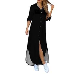 Damen Sommerkleid Casual Freizeitkleid Elegant Cocktailkleid,Schwarzes Sommerkleid,T Shirt Kleider Damen,Kleidung Für Mollige,Langes Hippie Kleid,Sommerkleider Knielang Hängerchen von JIANROU