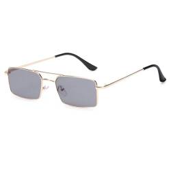 JIAXINGHAN Mode für Damen und Herren, UV400-Linsen-Sonnenbrille, Steampunk-Sonnenbrille, kleiner Rahmen, Retro-Rechteck-Sonnenbrille, C9, BH10249 von JIAXINGHAN