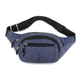 Große Gürteltasche Herren Brustpaket Outdoor Sporttasche Leinwand Tailentasche Fanny Beutel Crossbody Male Tasche-Blau von JINGBDO