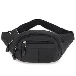 Große Gürteltasche Herren Brustpaket Outdoor Sporttasche Leinwand Tailentasche Fanny Beutel Crossbody Male Tasche-Schwarz von JINGBDO