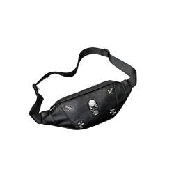 Große Gürteltasche Taillenpackungen Fanny Pack Black Chests Bag Phone Beutel Verstellbarer Tasche-Schwarz von JINGBDO