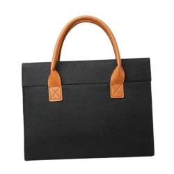 JISADER Aktentasche für Männer und Frauen, verschleißfeste Business-Handtasche für Arbeitsreisen und Pendeln, 34x26x4 cm Schwarz von JISADER