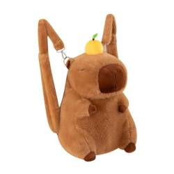 JISADER Capybara Plüschtier Rucksack, Kawaii Mode Plushie Bag, Capybara -Umhängetasche Geldbörse, Niedliche Büchertasche, lässige Rucksäcke für Snacks, Telefone, Schlüssel, Freundin Geschenke von JISADER