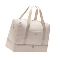 JISADER Reisetasche für Reisen, Gepäcktasche, wasserdichte Übernachtungstasche, Faltbare Kleidertasche für Flugzeuge, Outdoor-Aktivitäten, Business, Beige von JISADER