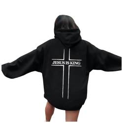 JISUXIAB Christliche Kapuzenpullover-Decke für Herren und Damen, Großbritannien, lebendiges Wasser, ewiges Leben, Buchstaben-Grafik, langärmelig, übergroße Sweatshirts, Y2K Tops mit Taschen, A990, von JISUXIAB