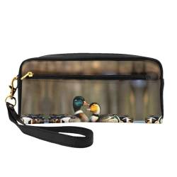 Mallard Ducks Kosmetiktasche für Damen, Reise-Kulturbeutel, Zubehör, Organizer, Reißverschlusstasche, Geschenkidee, Schwarz , Einheitsgröße, Kosmetiktasche von JIUTY