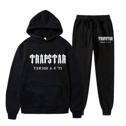 JKJFJKA Kapuzenjacke mit Kapuze Und Taschen Sporthose Trapstar Hose Trapstar Anzug Jogginganzug Herren Trapstar Hose Trapstar London Trainingsanzug 2 Piece Hoodie Sporthose Unisex Schwarz M von JKJFJKA