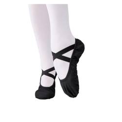 Ballett Schuhe Frauen Ballett Schuhe Mädchen Professionelle Ballett Hausschuhe Split Sohle Tanz Schuhe Frauen Tanz Training Schuhe(Black,42) von JMORCO