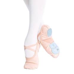 Ballett Schuhe Professionelle Ballettschuhe Weiche Drei Geteilte Sohle Frauen Mädchen Ballerina Tanzschuhe Stretch Stoff Mesh Splice Ballett Hausschuhe(Beige,41) von JMORCO