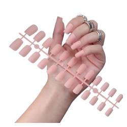 Nägel Zum Aufkleben 1PCS DIY Matte False Nails Square Head Frosted Press on Nail Tips Full Cover Artificial Fingernails Ballet Detachable No Glue(Color12) von JMORCO