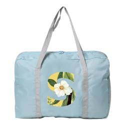 Reisetasche Damen-Reisetasche, faltbar, Reisetasche, Tragetasche, Handgepäck, Sport-Reisetasche, Weekender, Übernachtung, Blumenmuster-Druck (Color : 5floral S) von JMORCO