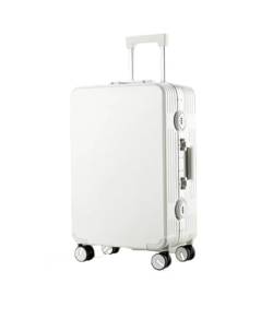 JMOZHCD Handgepäck-Rollgepäck, Damen-Passwort-Reisekoffer mit leisen Rollen, Trolley-Gepäcktasche (White 24 inch) von JMOZHCD