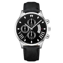 JOATVEE Herrenuhren Lederarmband Chronograph Klassisch Analog Datum Wasserdicht Quarzuhr Geschenk Für Männer von JOATVEE