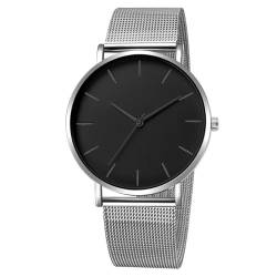 JOATVEE Ultraflache Analoge Quarzuhr für Herren Minimalistische Uhr mit Edelstahlarmband von JOATVEE