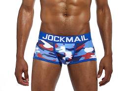 JOCKMAIL Herren Boxershorts Klassisch Gedruckt Camouflage Männer Unterwäsche Höschen, Bue, X-Large von JOCKMAIL