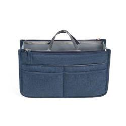 JOERBABU Tasche für Damen, stilvolle und geräumige Make-up-Tasche mit doppeltem Reißverschluss zum Organisieren von Kosmetikartikeln, marineblau, cation von JOERBABU