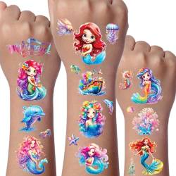 Meerjungfrau Glitzer Tattoo Set Kinder, 12 Blätter Glitzer Tattoo Kinder, Meerjungfrau Glitzer Tattoo Spielzeug, Schultüte Einschulung Geschenk Mädchen, Meerjungfrau Tattoos Deko Kindergeburtstag von JOJOLUXE