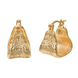 JOLCHIF Gehämmert Kleine Chunky Creolen Ohrringe Damen 14K Vergoldet Flache Breite Geometrische Ohrringe Schmuck Geschenke für Frauen von JOLCHIF