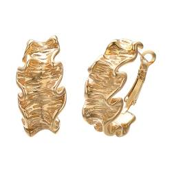 JOLCHIF Klobige Creolen Ohrringe Gold für Damen Unregelmäßige 18k Vergoldet Ohrringe Hängend Modeschmuck Mädchen von JOLCHIF