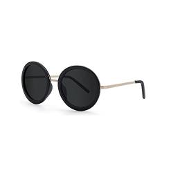 JOOX Runde Kreise Sonnenbrille Damen Polarisiert UV400 Schutz, Retro Metall Brille Groß Tortoise von JOOX