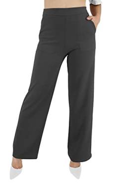 Jophy & Co. Damenhosen mit Taschen, leicht, bequem, weites Bein, elastisch, aus Stoff (Artikelnr. 6503), grau, L von JOPHY & CO.
