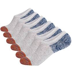 JOYNÉE Herren-Socken, 6er-Pack, legere Polsterung, Anti-Slid, Baumwolle, keine Show Socken mit Silikon, Grau (6 Paar), 1X-2X von JOYNÉE