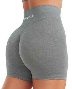 JOYSPELS Sport Shorts Damen Scrunch Butt Gym, Kurze Sporthose Damen Shorts Radlerhose High Waist Laufhose Geistergrau S von JOYSPELS