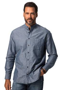 JP 1880 Herren große Größen Übergrößen Menswear L-8XL Hemd, Langarm, Jeanslook, Stehkragen, Modern Fit, bis 8 XL blue denim 3XL 825470902-3XL von JP 1880