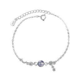 JRZEOCI Stern-Charm-Armband 925 Für Damen, Klassischer Farbverlauf-Kristall-Anhänger, Verstellbare Handkette, Persönlichkeitskette Für Mädchen Und Damen, Schmuck, Party-Accessoires, von JRZEOCI