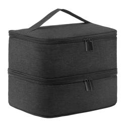 JSGHGDF Stilvolle Organizer-Tasche für Nagellack und Lampe, doppellagig, stabiler Griff, Schwarz von JSGHGDF