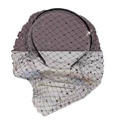 JSGHGDF Stirnbänder für Damen und Mädchen, breites, einfarbiges Turban-Stirnband, modischer Schleier, Strass, Haarbänder, Netz-Haarreifen von JSGHGDF